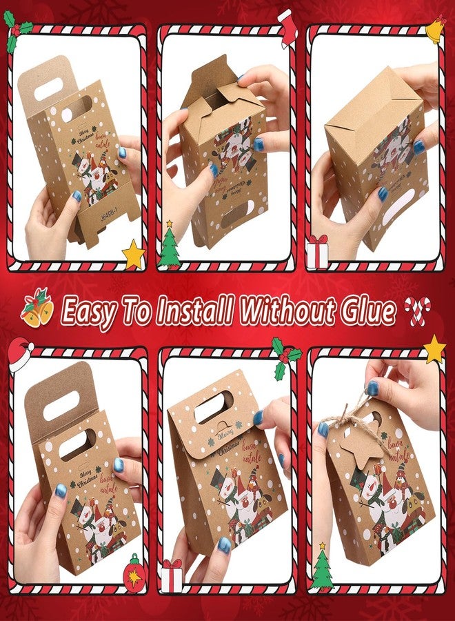 Naler 24 PCS Christmas Small Gift Boxes with Ornaments Tags- 4.7x3.7x2.4in, Christmas Treat Boxes for Donuts Cupcake Candy, Kraft Paper Gift Wrap Bags Party Favors - Image 3